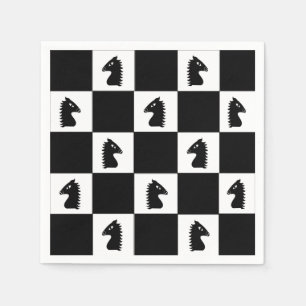 Servilleta De Papel Juego de ajedrez del Caballero Negro