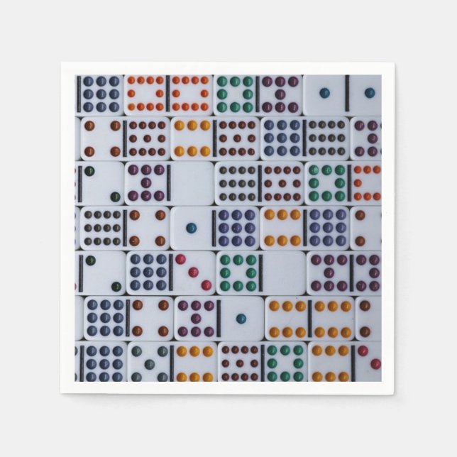Servilleta De Papel Juego de números de Dominos (Anverso)