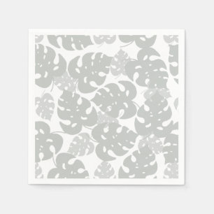 Servilleta De Papel Juego de posavasos tropicales de hoja de monstera