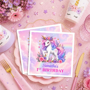 Servilleta De Papel Juego de servilletas de cumpleaños de niña de unic