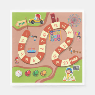Servilleta De Papel Juego de tablero de pista de carreras colorido par
