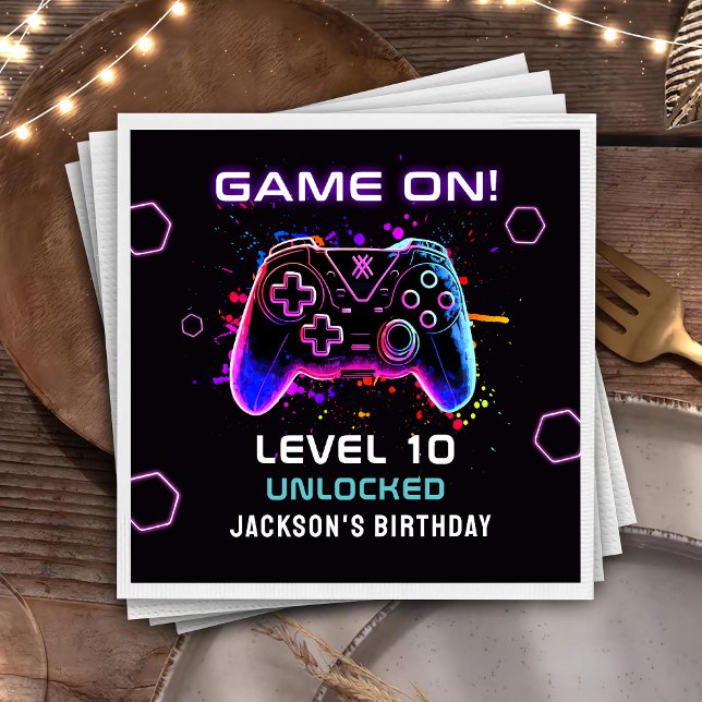 Servilleta De Papel Juego de video niños Napkins Fiesta de cumpleaños (Subido por el creador)