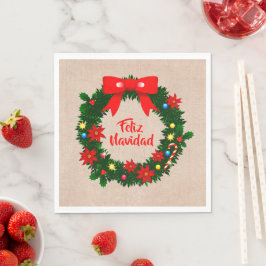 Servilleta De Papel Juego Feliz Navidad Feliz Navidad Wreath Luncheon