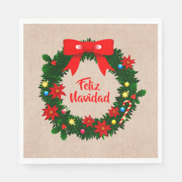 Servilleta De Papel Juego Feliz Navidad Feliz Navidad Wreath Luncheon