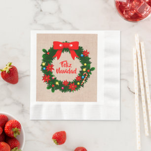 Servilleta De Papel Juego Feliz Navidad Feliz Navidad Wreath Luncheon