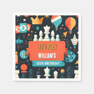 Servilleta De Papel Juego Make Chess King And Queen Game Night 13 cump