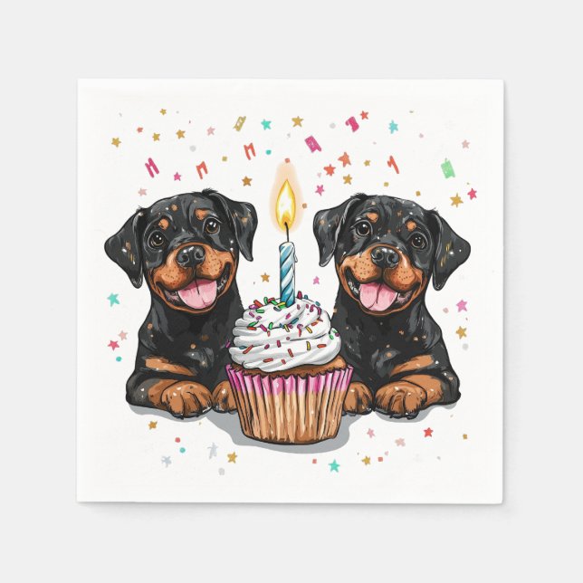 Servilleta De Papel Jueves Rottweiler (Anverso)