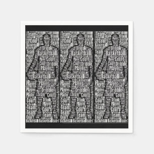 Servilleta De Papel Jugador de baloncesto Black White Paper Napkins