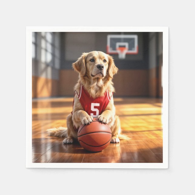 Servilleta De Papel Jugador de baloncesto Golden Retriever (Anverso)