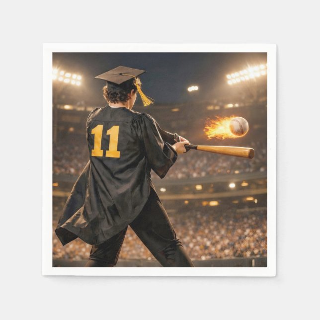 Servilleta De Papel Jugador de béisbol graduado #11 (Anverso)