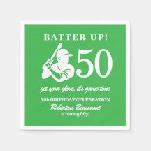 Jugador de béisbol moderno cumpleaños 50 del hombr