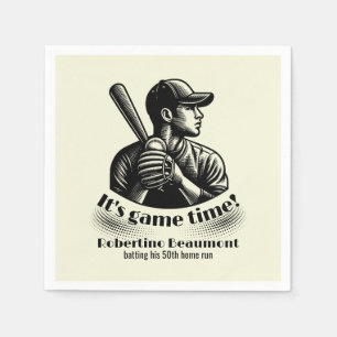 Servilleta De Papel Jugador de béisbol vintage cumpleaños 50 hombre