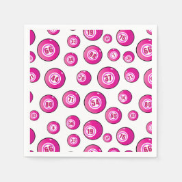 Servilleta De Papel Jugador de Bingo Cute Bolas con números blancos y