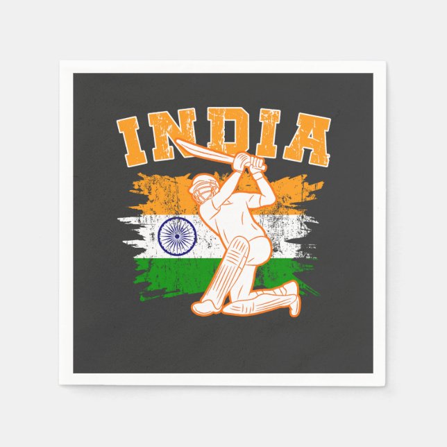 Servilleta De Papel Jugador de Cricket de la India (Anverso)