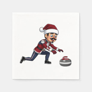 Servilleta De Papel Jugador de Curling Cascanueces Festejo Deportes de