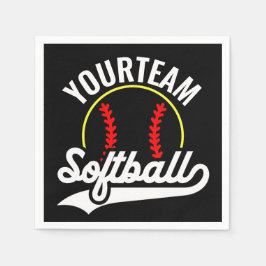 Servilleta De Papel Jugador de equipo de Softball AÑADIR NOMBRE Liga P
