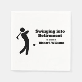 Servilleta De Papel Jugador de golf retirado se balancea en el modo de