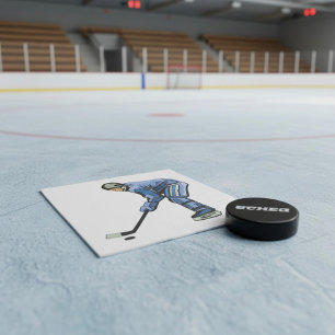 Servilleta De Papel Jugador de Hockey sobre Hielo con Uniforme Azul