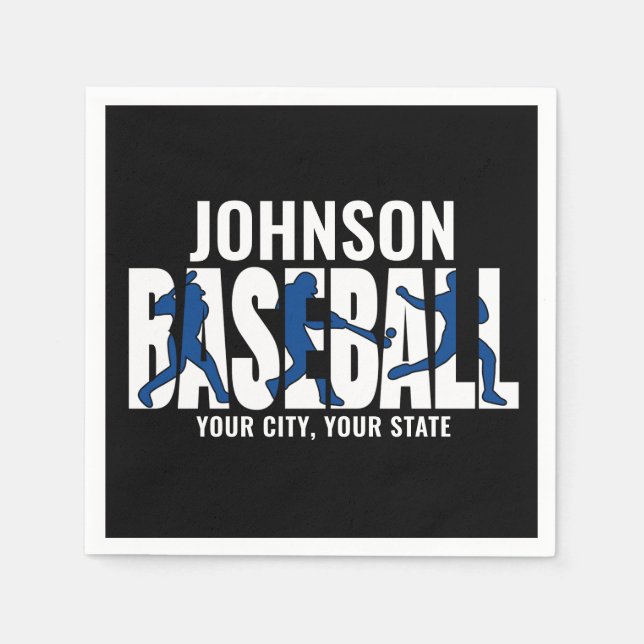 Servilleta De Papel Jugador de Juego de Béisbol ADD NAME (Anverso)