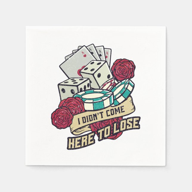 Servilleta De Papel Jugador de póquer pierde las tarjetas de apuestas  (Anverso)
