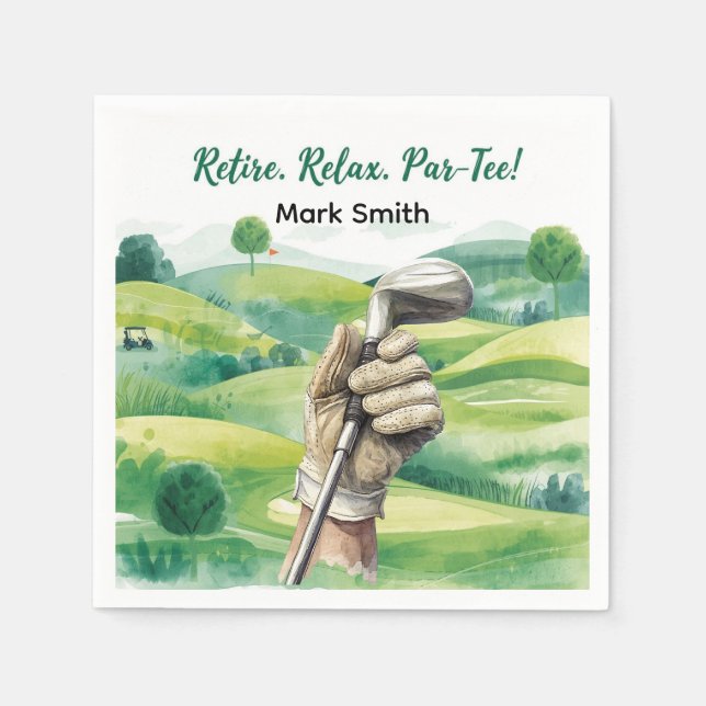 Servilleta De Papel Jugador de retiro de golfista por fiesta jugando e (Anverso)
