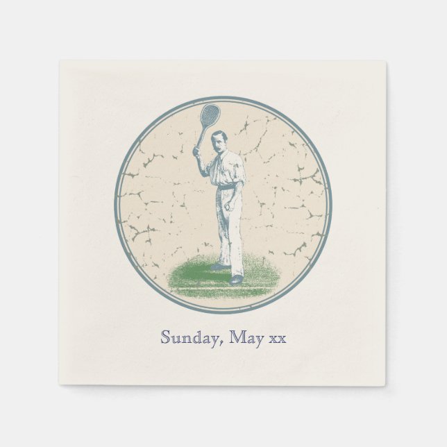 Servilleta De Papel Jugador de tenis de época (Anverso)