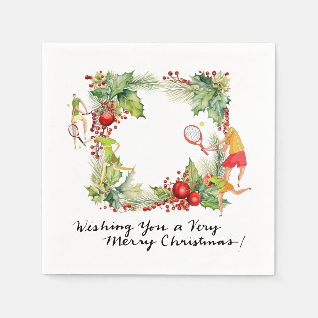 Servilleta De Papel Jugador de tenis para Fiesta de Navidades (Anverso)