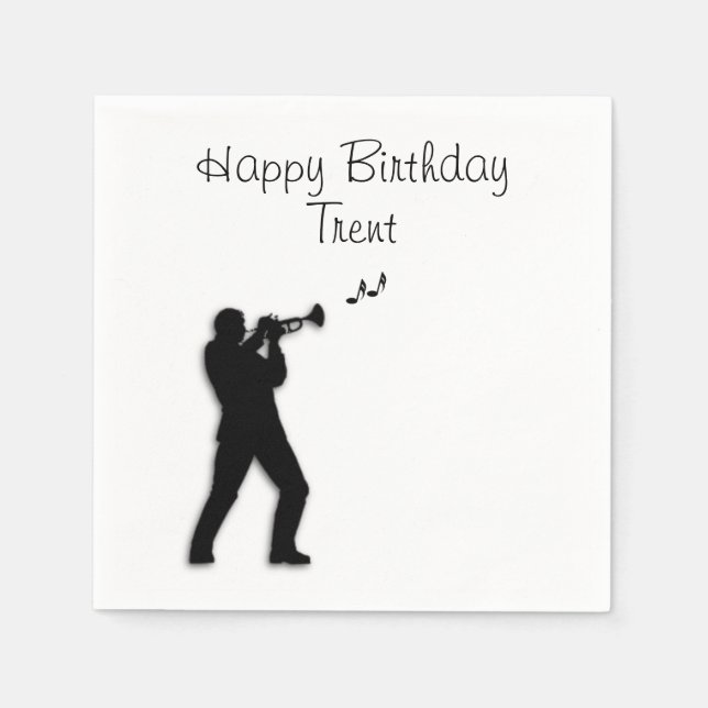 Servilleta De Papel Jugador de Trumpet Personalizado Cumpleaños (Anverso)