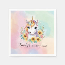 Jugador de unicornio Cute 1er cumpleaños