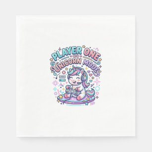 Servilleta De Papel Jugador Unicornio Uno Modo Unicornio Estilo Retro 
