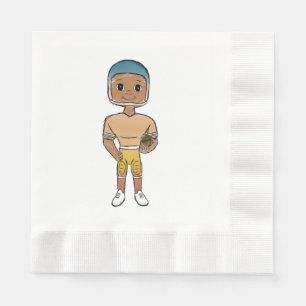 Servilleta De Papel jugador vintage de fútbol de arco iris retro sombr