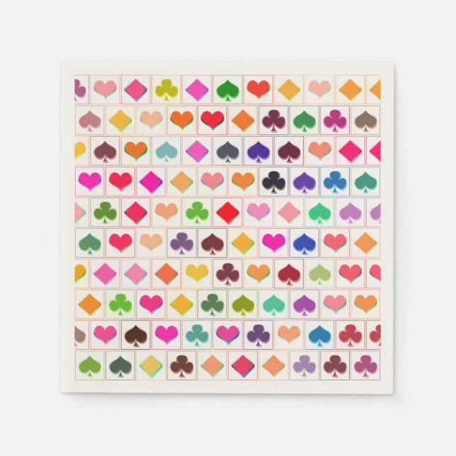 Servilleta De Papel Jugando palos de cartas (Anverso)