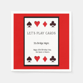 Servilleta De Papel Juguemos a las tarjetas Fiesta de cócteles