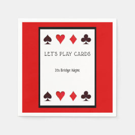 Servilleta De Papel Juguemos las tarjetas Fiesta de cócteles