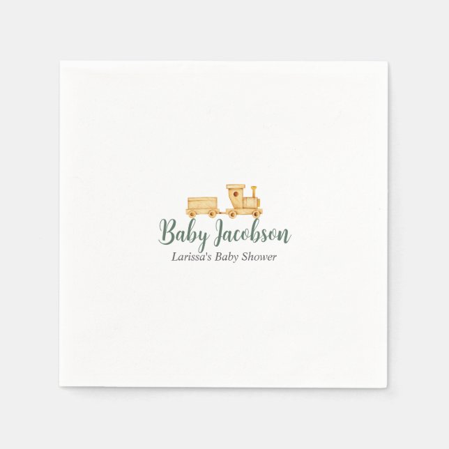 Servilleta De Papel Juguete de madera - Verde sabio (Anverso)