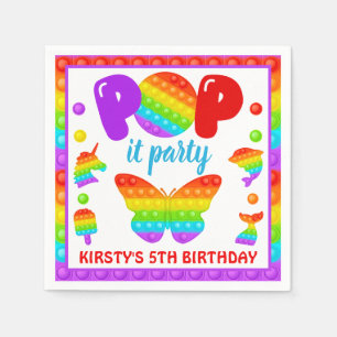 Servilleta De Papel Juguete para inquietos Pop It Arcoíris Cumpleaños