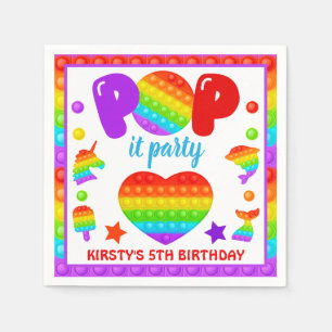 Servilleta De Papel Juguete para inquietos Pop It Arcoíris Cumpleaños