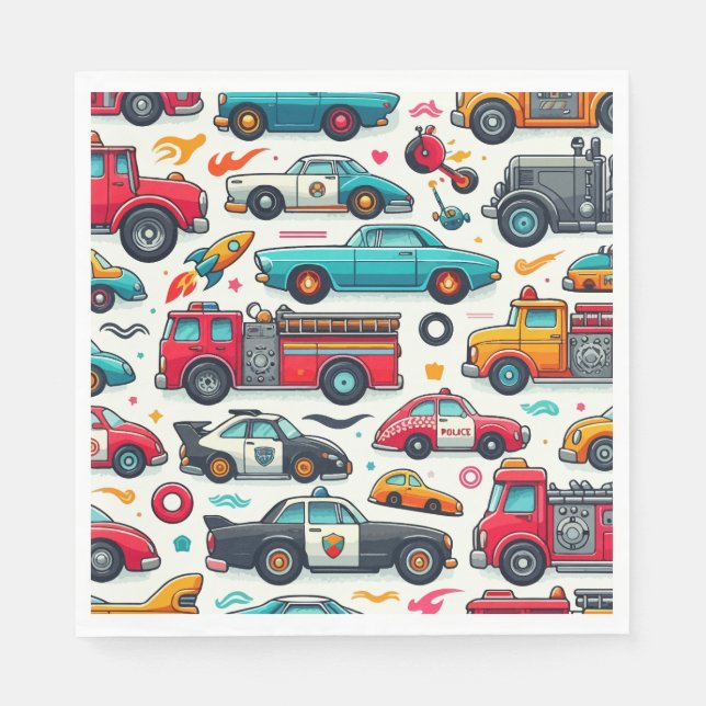 Servilleta De Papel Juguetes de coches (Anverso)