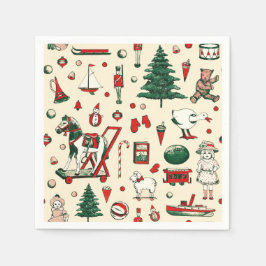 Servilleta De Papel Juguetes de la época de Navidad Caballo de árbol