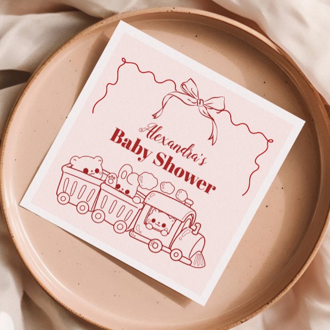 Servilleta De Papel Juguetes de perro rosado doblan Baby Shower (Subido por el creador)