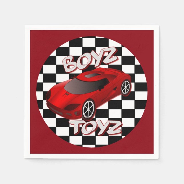 Servilleta De Papel Juguetes Red Sports Car Napkins 2 (Anverso)
