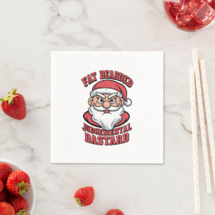 Servilleta De Papel Juicio con barba de grasa Bastard Hilarious Santa
