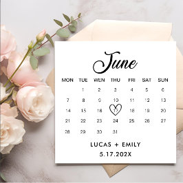 Servilleta De Papel June Calendar Dark Black Boda