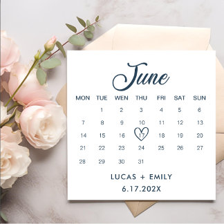 Servilleta De Papel June Calendar Dark Blue Boda