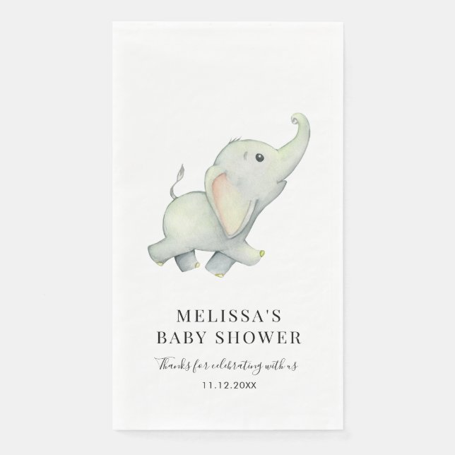 Servilleta De Papel Jungle Animal Elephant Baby Shower (Anverso)