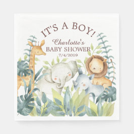 Servilleta De Papel Jungle Animals Baby Shower Paper Napkins