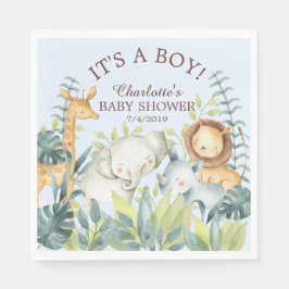 Servilleta De Papel Jungle Animals Boys Baby Shower Paper Napkins
