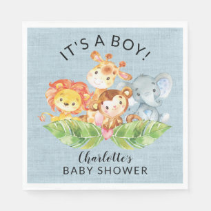 Servilleta De Papel Jungle Baby Animals Boys Baby Shower