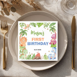 Servilleta De Papel Jungle Dinosaur Boy Birday Party Napkins