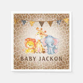 Servilleta De Papel Jungle Elephant Baby Shower Napkins